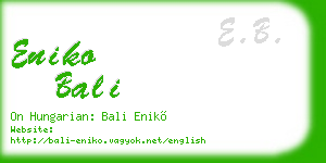 eniko bali business card